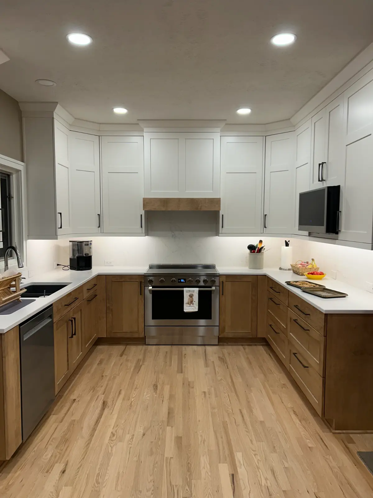 Remodeled custom kitchen with island and cabinetry